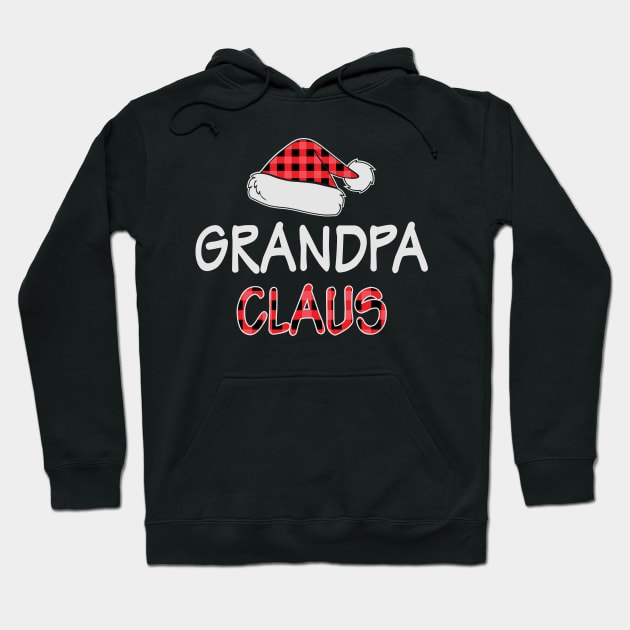 Red Plaid Grandpa Claus Santa Hat Matching Family Christmas Gift Hoodie by BadDesignCo